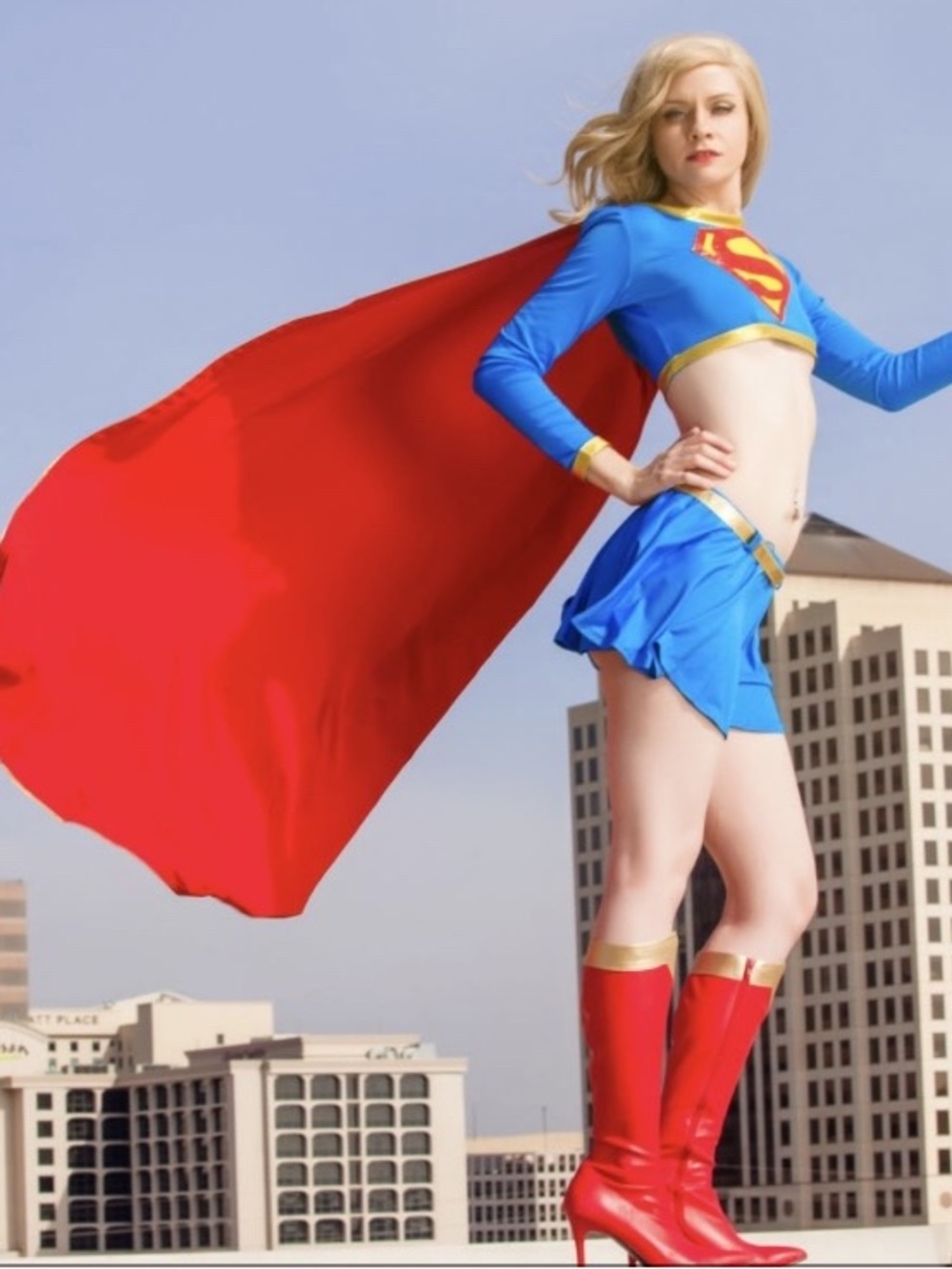 Supergirl Costume Set with Red Cape
